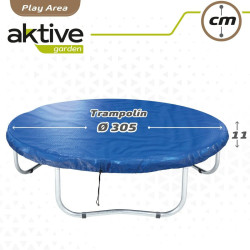 Protective Tarpaulin Aktive Elastic Bed Blue Ø 305 cm (6 Units)