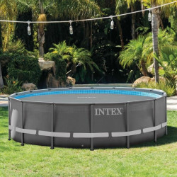 Swimming Pool Cover Intex Bubble TIME UTF00142 Grey Circular