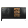 Sideboard DKD Home Decor Brown Black Metal Mango wood (160 x 40 x 90 cm)