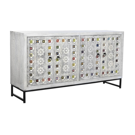 Sideboard DKD Home Decor Ceramic Grey White Mango wood (150 x 38 x 80 cm)