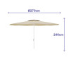 Sunshade Marbueno Beige Polyester Steel Ø 270 cm