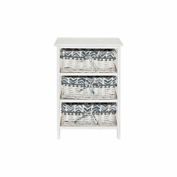 Chest of drawers DKD Home Decor Blue White wicker Paolownia wood (40 x 29 x 59 cm)