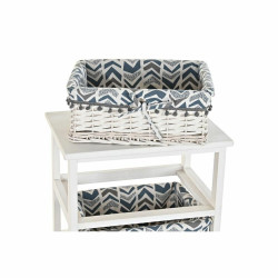 Chest of drawers DKD Home Decor Blue White wicker Paolownia wood (40 x 29 x 59 cm)