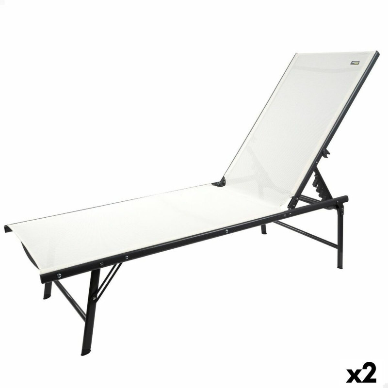 Reclining lounder Aktive White 180 x 35 x 49 cm (2 Units)