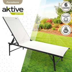 Reclining lounder Aktive White 180 x 35 x 49 cm (2 Units)