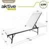 Reclining lounder Aktive White 180 x 35 x 49 cm (2 Units)