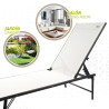 Reclining lounder Aktive White 180 x 35 x 49 cm (2 Units)