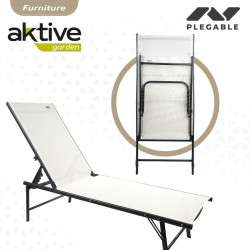 Reclining lounder Aktive White 180 x 35 x 49 cm (2 Units)