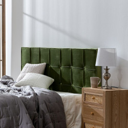 Headboard 160 x 7 x 64 cm Synthetic Fabric Green