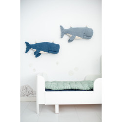 Fluffy toy Crochetts OCÉANO Blue Whale 28 x 75 x 12 cm 2 Pieces