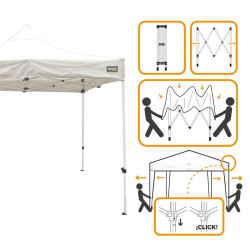 Gazebo Aktive Foldable Adjustable height Steel Polyester 420D Oxford White 300 x 320 x 300 cm