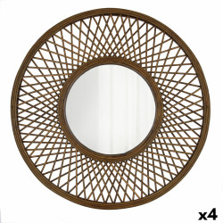 Wall mirror Vinthera Moa Rattan Natural 59 cm (4 Units)