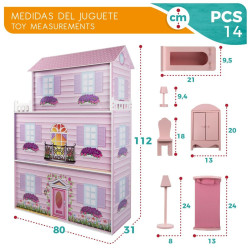 Doll's House Play & Learn 14 Pieces 80 x 112 x 31 cm