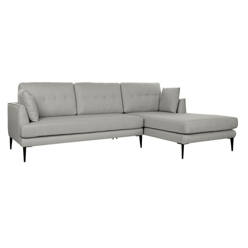 Chaise Longue Sofa DKD Home Decor Grey Polyester Metal (240 x 160 x 85 cm)