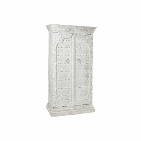 Cupboard DKD Home Decor White Metal Mango wood (100 x 43 x 190 cm)