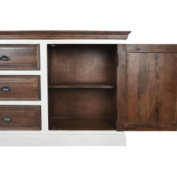 Sideboard DKD Home Decor White Dark brown Mango wood (180 x 46 x 83 cm)