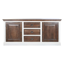 Sideboard DKD Home Decor White Dark brown Mango wood (180 x 46 x 83 cm)