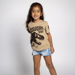 Child's Short Sleeve T-Shirt Jurassic Park Brown