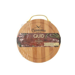 Cutting board Quid Carnivoro Brown Wood Steel 22 x 2 cm