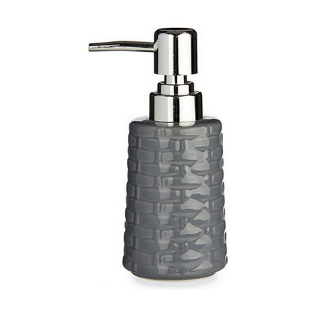 Soap Dispenser Ceramic Silver Grey 6 Units (350 ml)