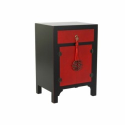 Nightstand DKD Home Decor Black Red Fir MDF Wood 45 x 35 x 66 cm