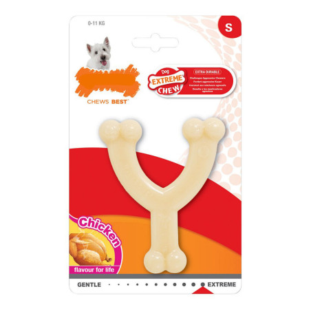 Dog chewing toy Nylabone Extreme Chew Wishbone Size S Chicken Nylon