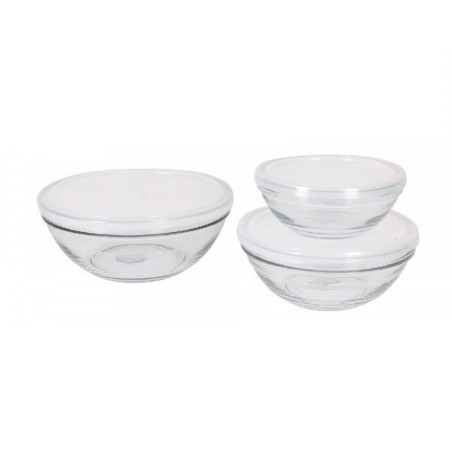 Set of bowls Duralex Lys Green With lid 3 Pieces