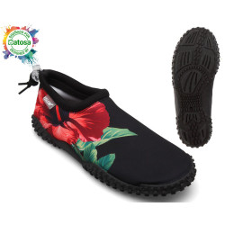 Slippers Black Flower