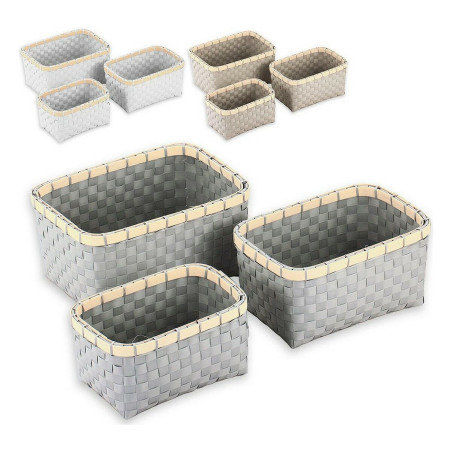 Basket set Confortime Plastic 3 Pieces Rectangular