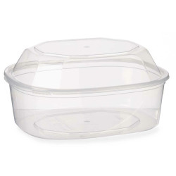 Rectangular Lunchbox with Lid Transparent polypropylene 1,5 L 18 x 10,5 x 21,5 cm (8 Units)