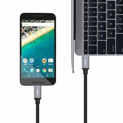 Cable USB C Aukey CB-CD5 Black Black/Grey 1 m