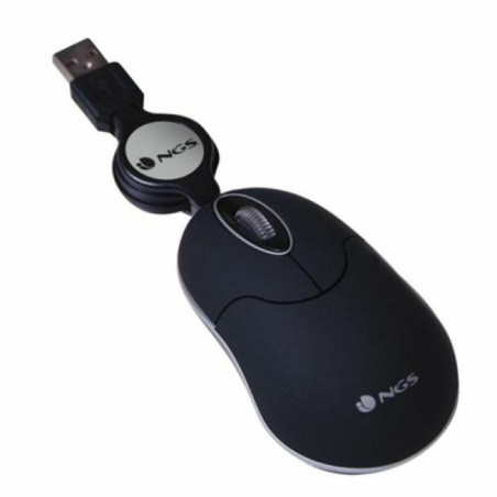 Retractable Optical Mouse VARIOS SINBLACK 1000 dpi Black