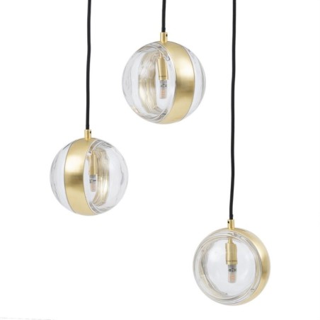 Ceiling Light 15 x 15 x 120 cm Crystal Golden Iron Ø 15 cm