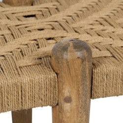 Bench Wood Natural Fibre 100 x 45 x 40 cm