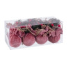 Christmas Baubles Multicolour Pink Corduroy Foam 6 x 6 x 6 cm (8 Units)