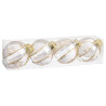 Christmas Baubles White Transparent Golden Plastic Fabric Stars 8 x 8 x 8 cm (4 Units)