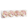 Christmas Baubles White Pink Polyfoam Fabric 8 x 8 x 8 cm (4 Units)