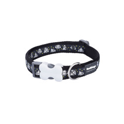 Dog collar Red Dingo STYLE DIAMOND Black 31-47 cm