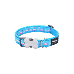 Dog collar Red Dingo STYLE FLAMINGO Turquoise 31-47 cm