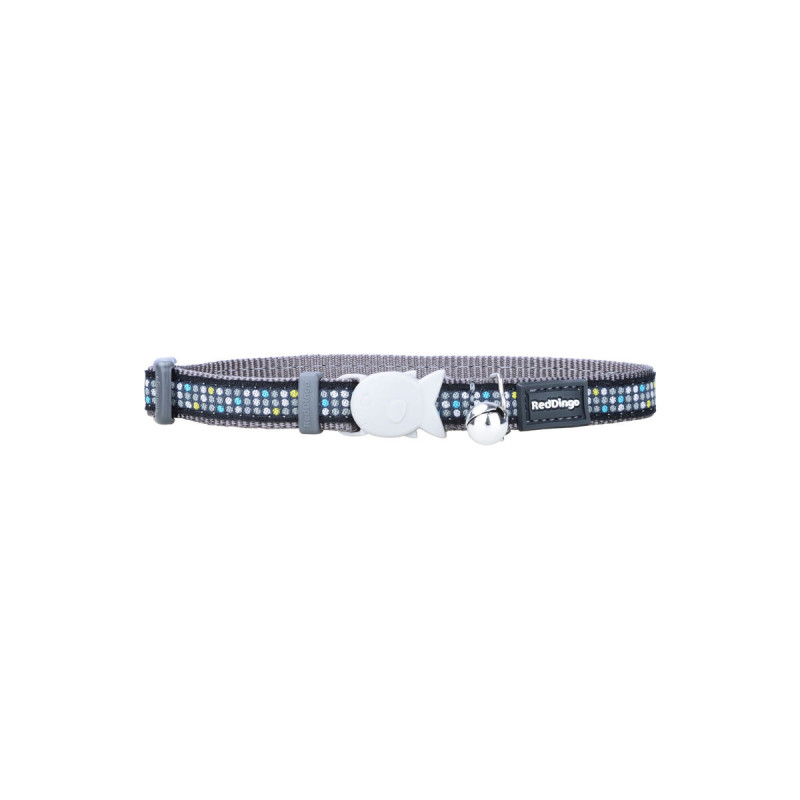 Dog collar Red Dingo STYLE MODERN ON COOL GREY 31-47 cm