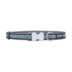 Dog collar Red Dingo STYLE MODERN ON COOL GREY 31-47 cm