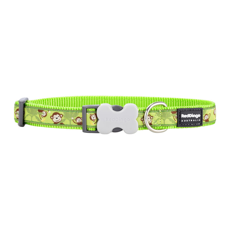 Dog collar Red Dingo STYLE MONKEY LIME GREEN 31-47 cm