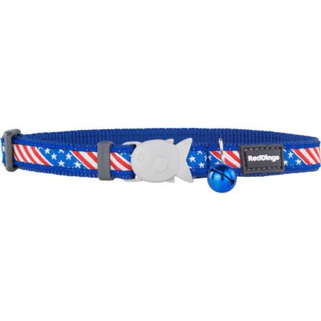 Dog collar Red Dingo STYLE US FLAG 31-47 cm