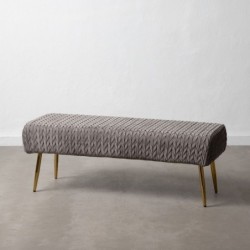 Bench 111 x 44 x 41,5 cm Synthetic Fabric Grey Metal