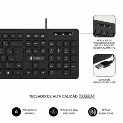 Numeric keyboard Subblim SUBKBC-0SSK50 Black Spanish Qwerty QWERTY