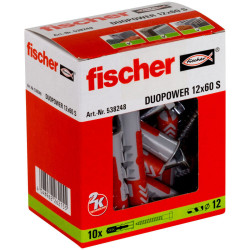 Wall plugs and screws Fischer DUOPOWER 538248 Ø  12x60 mm (10 Units)