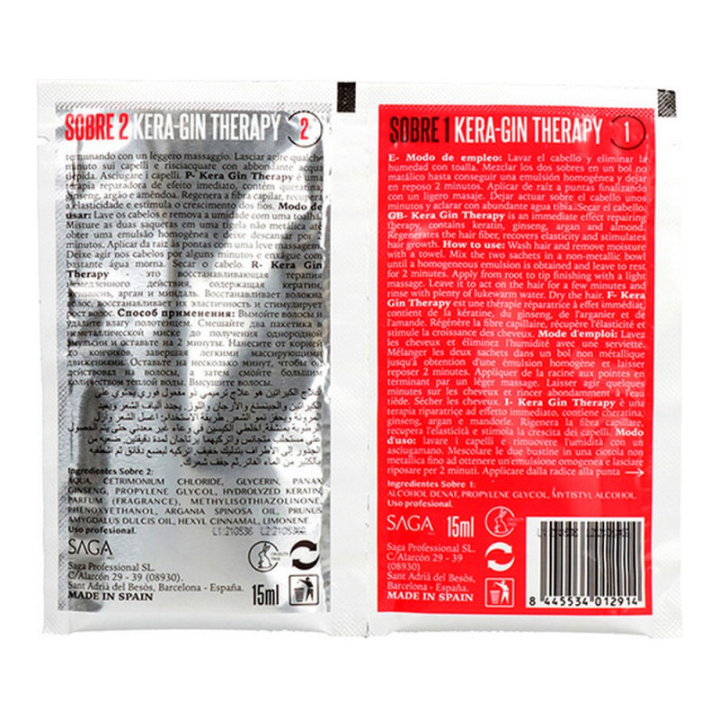 Hair Straightening Treatment Saga Pro Kera-Gin Therapy (15 ml)