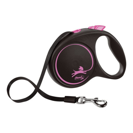 Dog Lead Flexi BLACK DESIGN 5 m Pink Size M