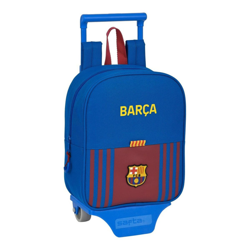 School Rucksack with Wheels F.C. Barcelona M280 Maroon Navy Blue