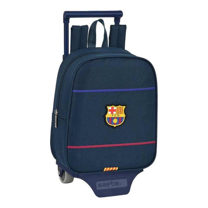 School Rucksack with Wheels F.C. Barcelona Blue (22 x 28 x 10 cm)